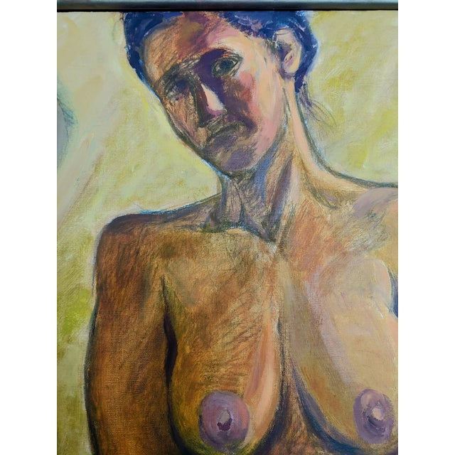 Contemporary Late 20th Century Fumiko Shido Nude Oil Painting, Framed For Sale - Image 3 of 7
