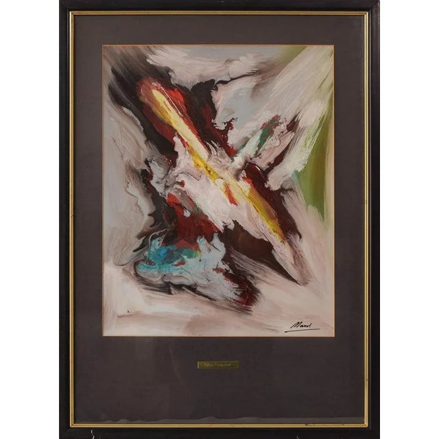 Abstract Composition, 20th-Century, Oil on Paper on Board For Sale - Image 11 of 11