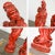 Vintage Asian Style Chinoiserie Faux Cinnabar Large Red Decorative Statues Male & Female For Sale - Image 10 of 13