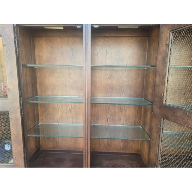 Brown Vintage Henredon Burl Wood Display Cabinet, Bookcase or China Cabinet For Sale - Image 8 of 12