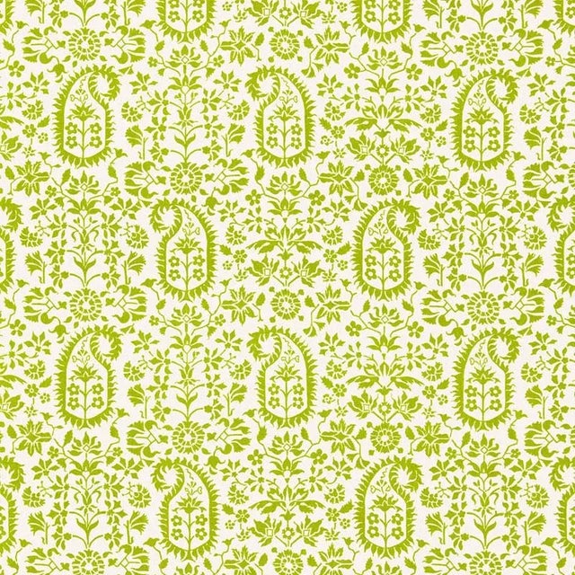 Sample- Schumacher Kalika Paisley Print Fabric in Palm For Sale