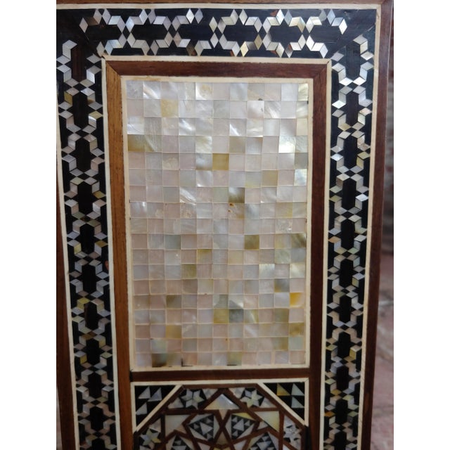 Brown Vintage Syrian "Tower Shaped" Petite Inlaid Stands - a Pair For Sale - Image 8 of 10
