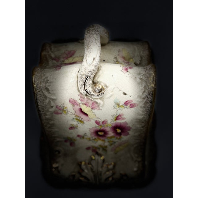 Antique Victorian Covered Cheese Dish - Pink & Gold, Stoke-on-Trent, C. 1910 For Sale - Image 9 of 9