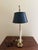 1960s French Provincial Brass Bouillotte Lamp With Black Tole Shade For Sale - Image 9 of 10