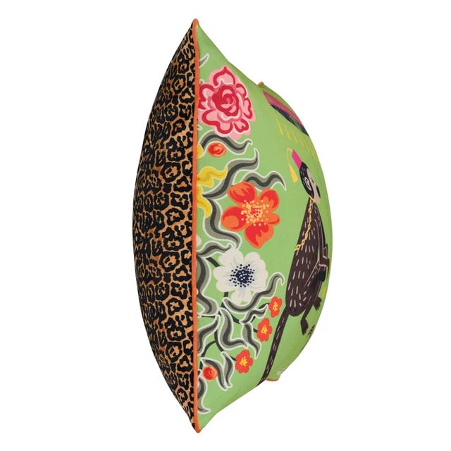 The Green Monkey & Leopard 24" Square Down Pillow Add a wild touch of luxury to your space with this eye-catching double-...