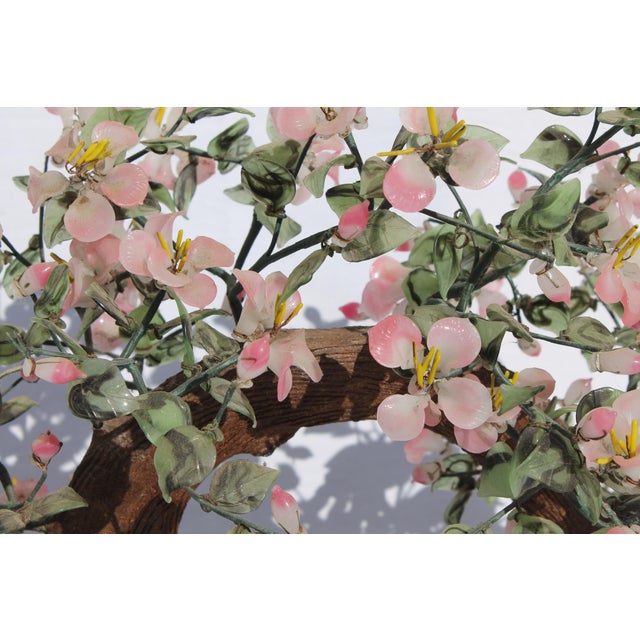 Mid Century Asian Glass Sculpture Bonsai Cherry Blossoms Chairish