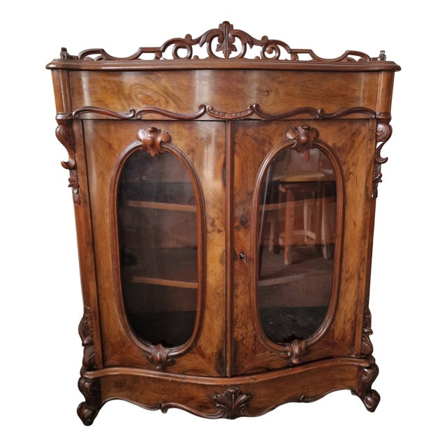 Napoleon III Display Case in Mahogany For Sale