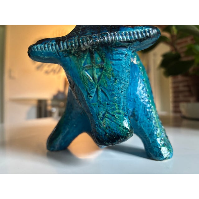 1960s Sculptural Rimini Blu Bull by Aldo Londi for Bitossi Ceramiche, Italy, 1960s For Sale - Image 5 of 13