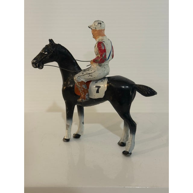 Mid-Century Modern Vintage American Cast Metal Racehorse & Jockey Figures — Set of 3 — Made in u.s.A. For Sale - Image 3 of 12