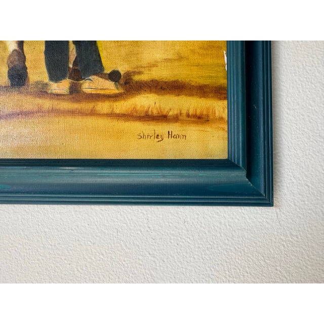 1990’s Vintage Shirley Hann "Father and Son" Impressionist Oil on Canvas Painting – Framed For Sale - Image 10 of 12