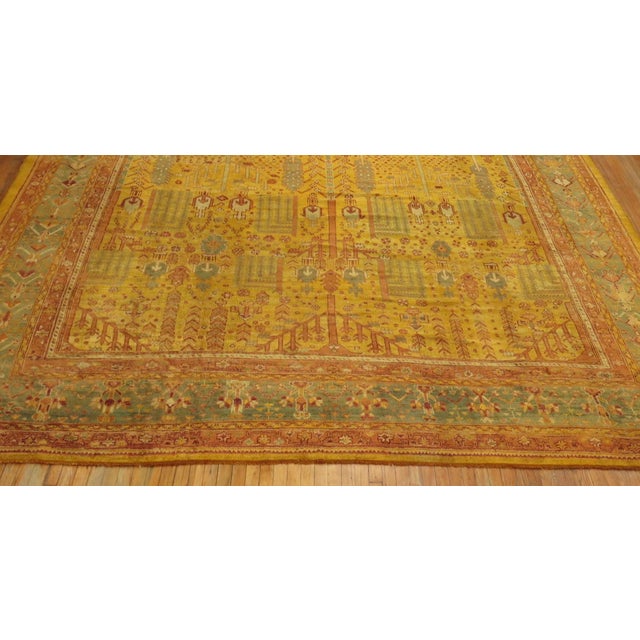 Garden of Paradise Willow Tree Antique Oushak 20th Century Oversize Rug - 13'2" x 17'3" For Sale - Image 9 of 18
