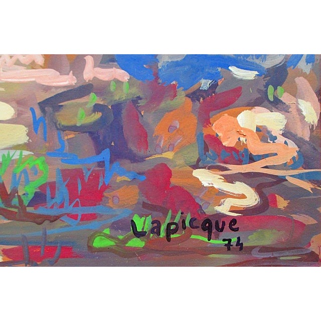 Charles Lapicque, Untitled (Home), Gouache on Paper, 1974, Framed For Sale - Image 4 of 7