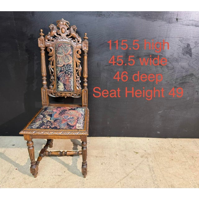 Antique French Carved Oak Dining Chairs, 1880, Set of 8 For Sale - Image 10 of 11