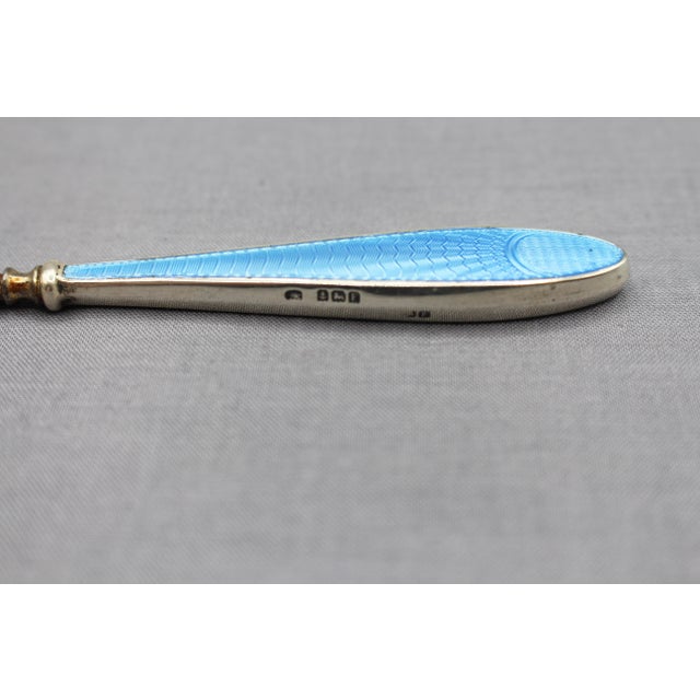 Metal 1930 Sterling Silver and Enamel Nail File and Cuticle Pusher Set For Sale - Image 7 of 7