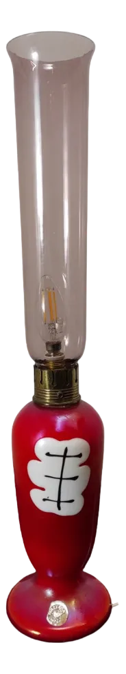 Vintage Red Table Lamp from Mazzega, 1960s