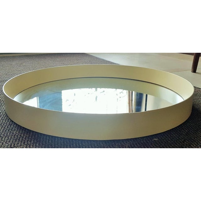 White Frame Round Wall Mirror, Italy, 1960s For Sale - Image 11 of 18