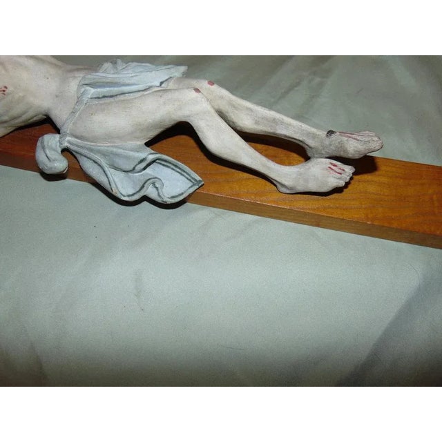 Pre-War Wooden Crucifix, 1890s For Sale - Image 3 of 9