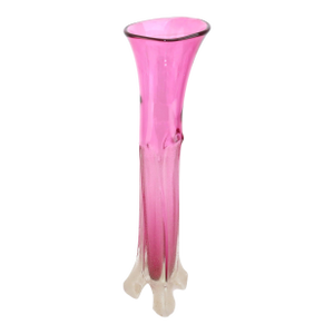 Neal Drobnis Sand Cast Magenta Art Glass Vase, 1997