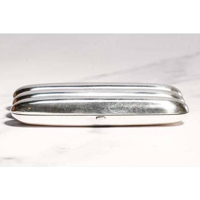 Rare Asprey Luxury Vintage English Sterling Silver Cigar Case Holder Tobacciana For Sale - Image 4 of 12