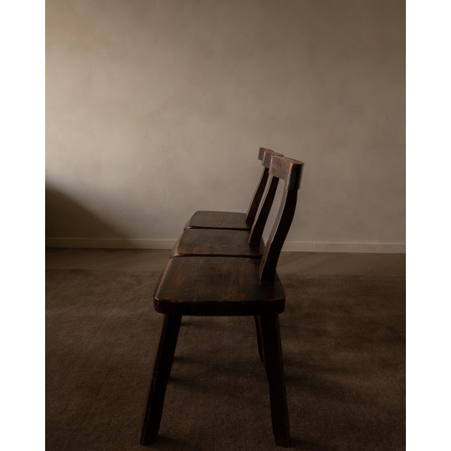 Rustic Vintage T Dining Chairs from Aranjou, 1960s, Set of 3 For Sale - Image 3 of 18