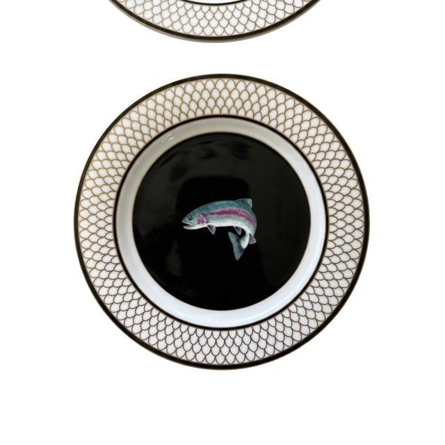 1990s Sporting Porcelain Trout Luncheon Plates, Set of Four For Sale - Image 4 of 12