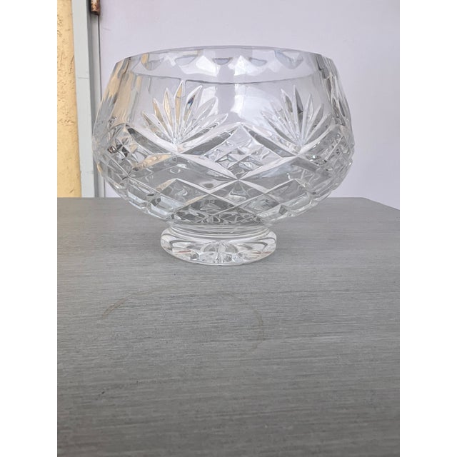 Shabby Chic Vintage Crystal Cut Pedestal Bowl For Sale - Image 3 of 4