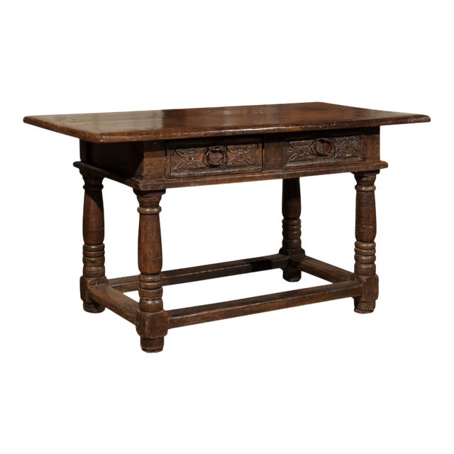 1750s French Walnut Library Table For Sale