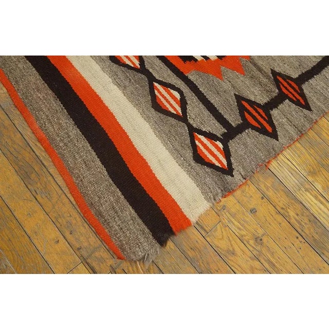 1920s Gray Storm Tribal Antique American Navajo Rug 4'8"x6'9" Flatweave Wool Carpet For Sale In New York - Image 6 of 11