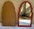 Chic Vintage Mid-Century Arched Top Wall Mirrors in Red With Gilt Accent Newly Painted - A Pair For Sale - Image 9 of 9