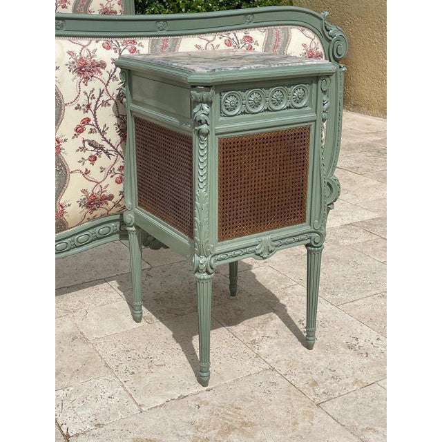 Louis XVI Bed and Nightstand, Set of 2 For Sale - Image 10 of 13