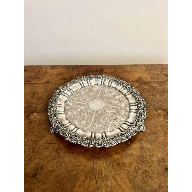 Antique Edwardian Silver Plated Tray, 1900 For Sale - Image 4 of 6