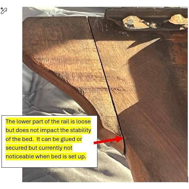 Antique Victorian Monumental Walnut Twin -Youth Bed For Sale - Image 11 of 11