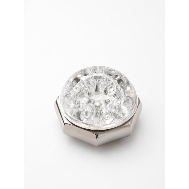 Metal Vintage French Pewter & Glass Flower Frog Vase from Étains du Manoir, 1980s For Sale - Image 7 of 7