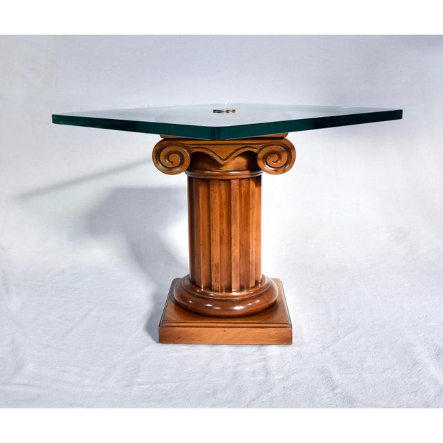 Neoclassical Pedestal Tables by John Stuart, Burl & Walnut, 1960s Pair For Sale In Philadelphia - Image 6 of 7