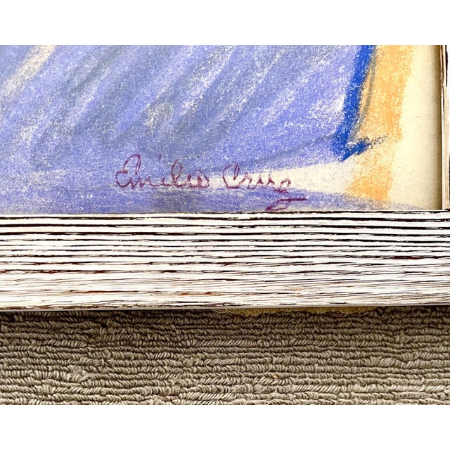 Emilio Cruz, Cuban Artist Pastel Drawing African American Emilio Cruz Bonnie & Clyde Painting For Sale In Miami - Image 6 of 9