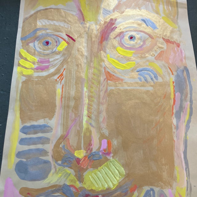 Original portrait painting on paper, signed. Size is 11.5 x 19