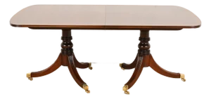 Henredon Georgian Banded Mahogany Double Pedestal Dining Table, Newly Refinished