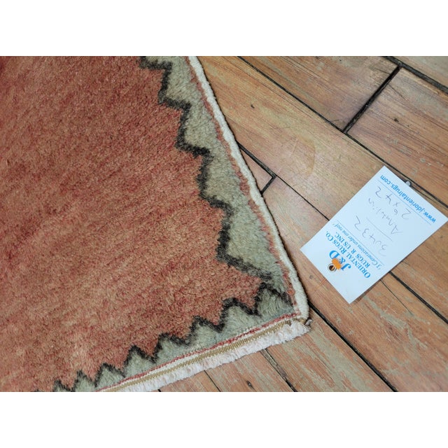 Mid 20th Century Brick Red Turkish Modernist Carpet - 2'6" x 4'2" For Sale - Image 4 of 6