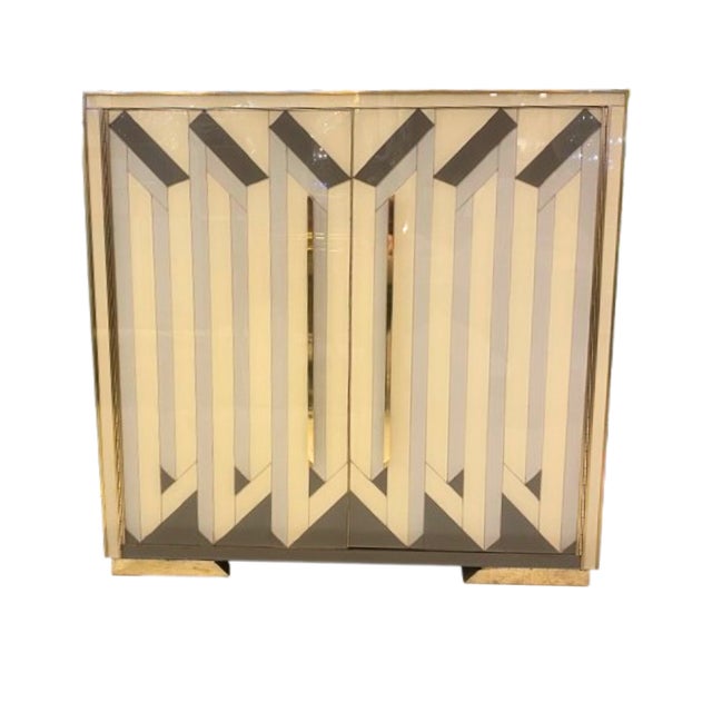 Beige Italian Murano Glass Art Deco Chest of Drawers, 1960s For Sale - Image 8 of 8