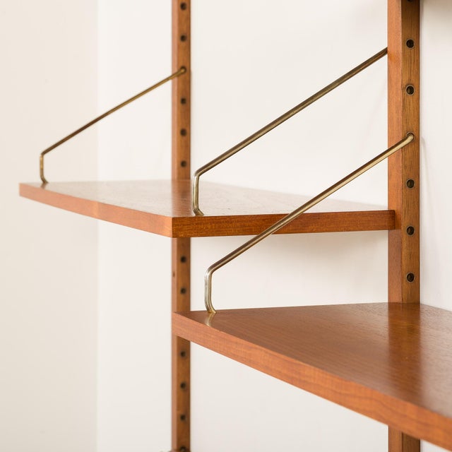 Teak 4-Bay Wall Unit attributed to Poul Cadovius for Cado, 1960s For Sale - Image 13 of 18