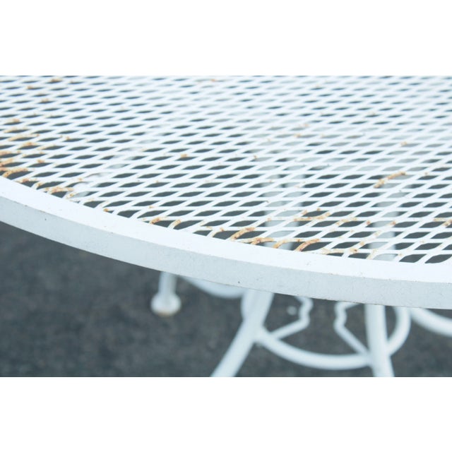 Vintage Wrought Iron Round Patio, Garden Dining Table For Sale - Image 9 of 13