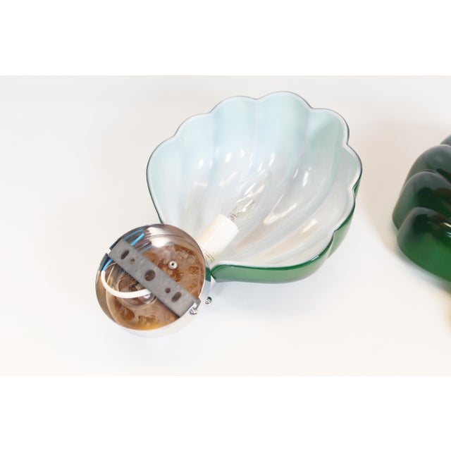 Large Italian Glass and Chrome Wall Lamps, Italy, 1970s, Set of 2 For Sale - Image 3 of 9