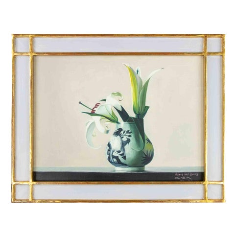 Zhang Wei Guang, Flowers in the Vase, Oil Painting, 2011 For Sale