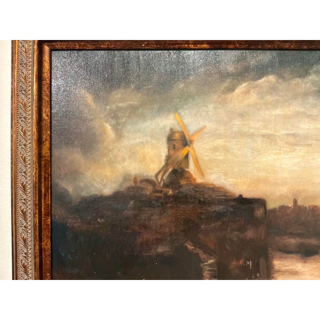 Moody Windmill Painting by Berthe For Sale - Image 4 of 6