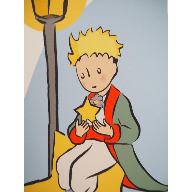 Modern Antoine De Saint-Exupery, Le Petit Prince et l'étoile lumineuse, Lithograph For Sale - Image 3 of 6