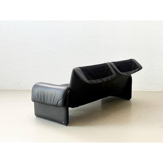 Black Leather Model Ds-2011/02 Sofa by de Sede, 1980s For Sale - Image 10 of 17