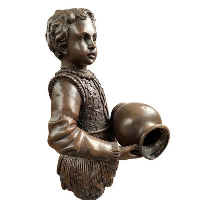 Large Bronze Elizabethan Page Boy Fountain Statues, 20th Century, Set of 2 For Sale - Image 3 of 14