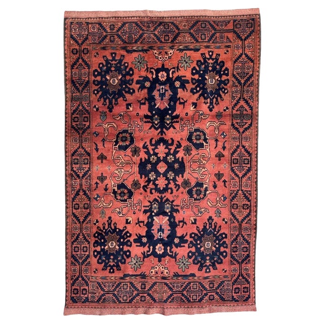 Vintage Turkmen Afghan Rug, 1980s For Sale