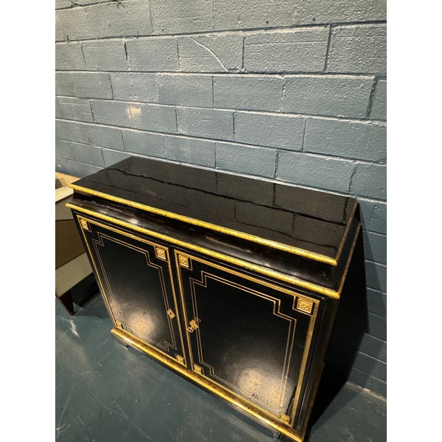 Black French Napoleon III Style Black Side Cabinet For Sale - Image 8 of 10