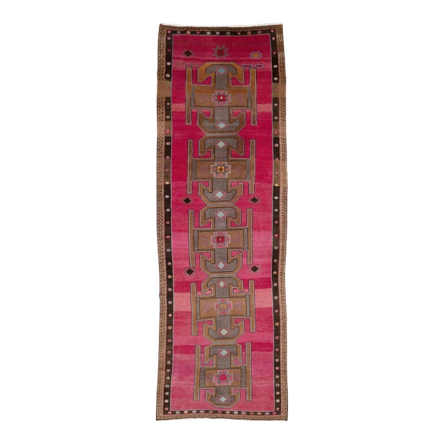 Galerie Shabab Collection Mid-20th Century Handmade Turkish Anatolian Long & Narrow Gallery Carpet For Sale